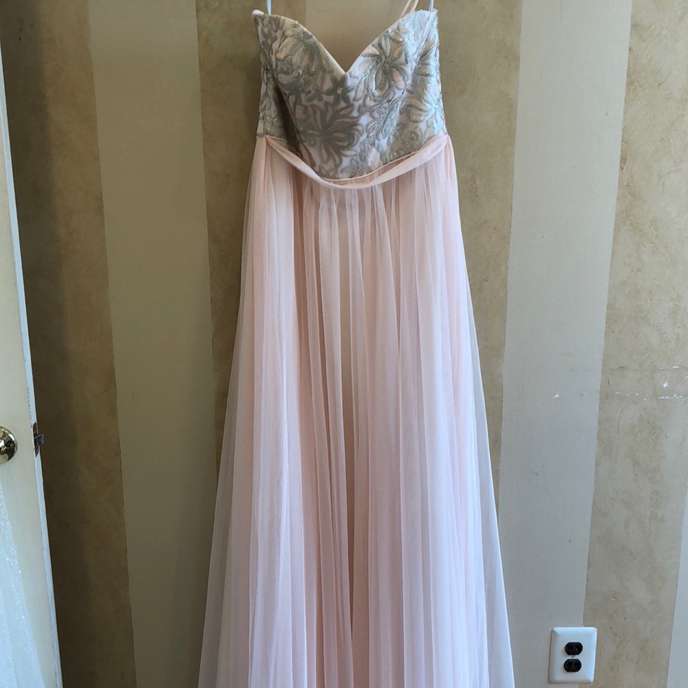 Watters. Sequin bodice with tulle skirt